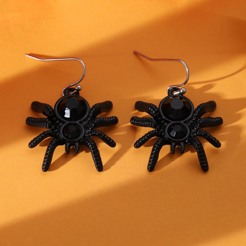 Pendientes de calabaza, araña, murciélago y demonio para mujer