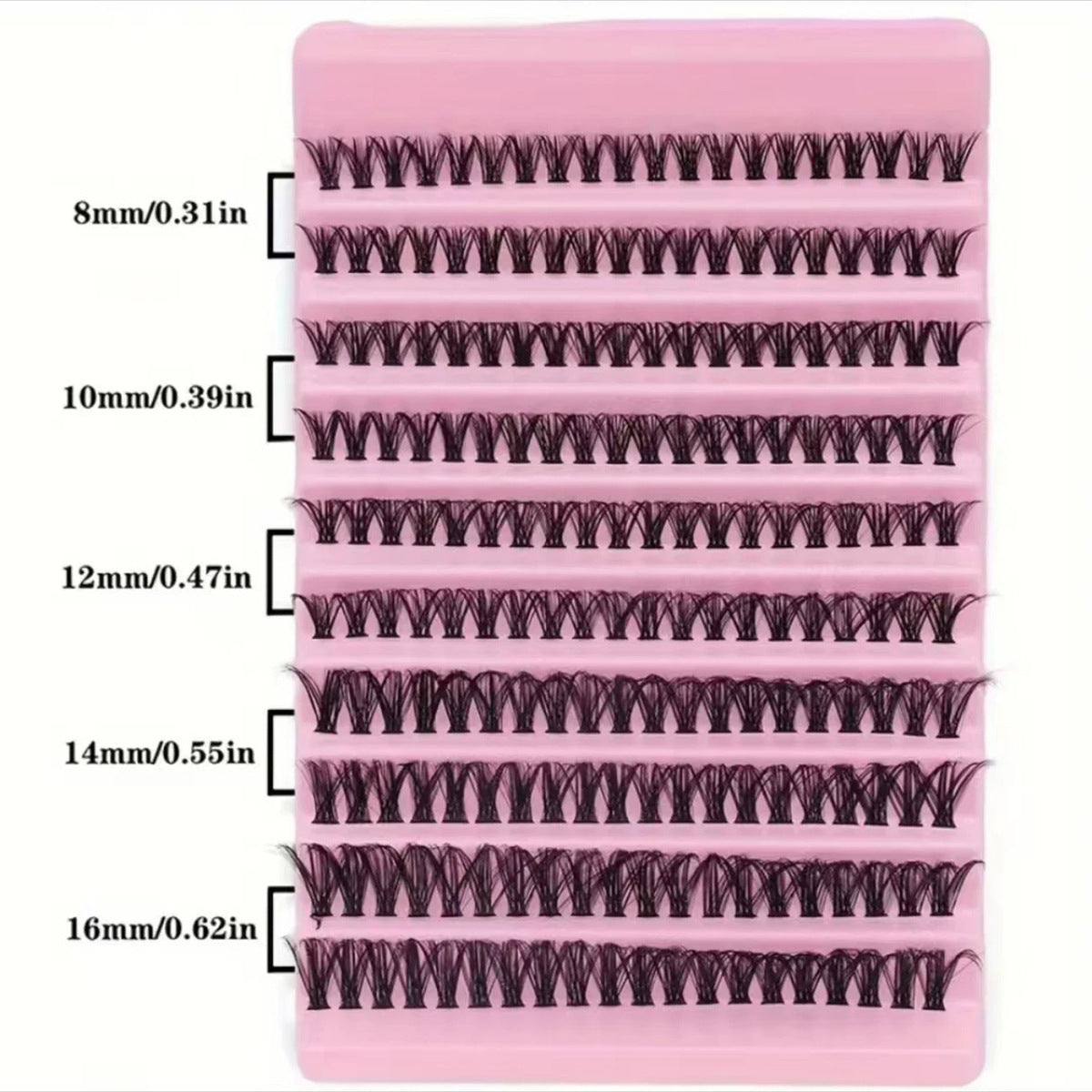 Faux cils segmentés auto-greffables pour femmes, 200 touffes, plateau jaune, DIY