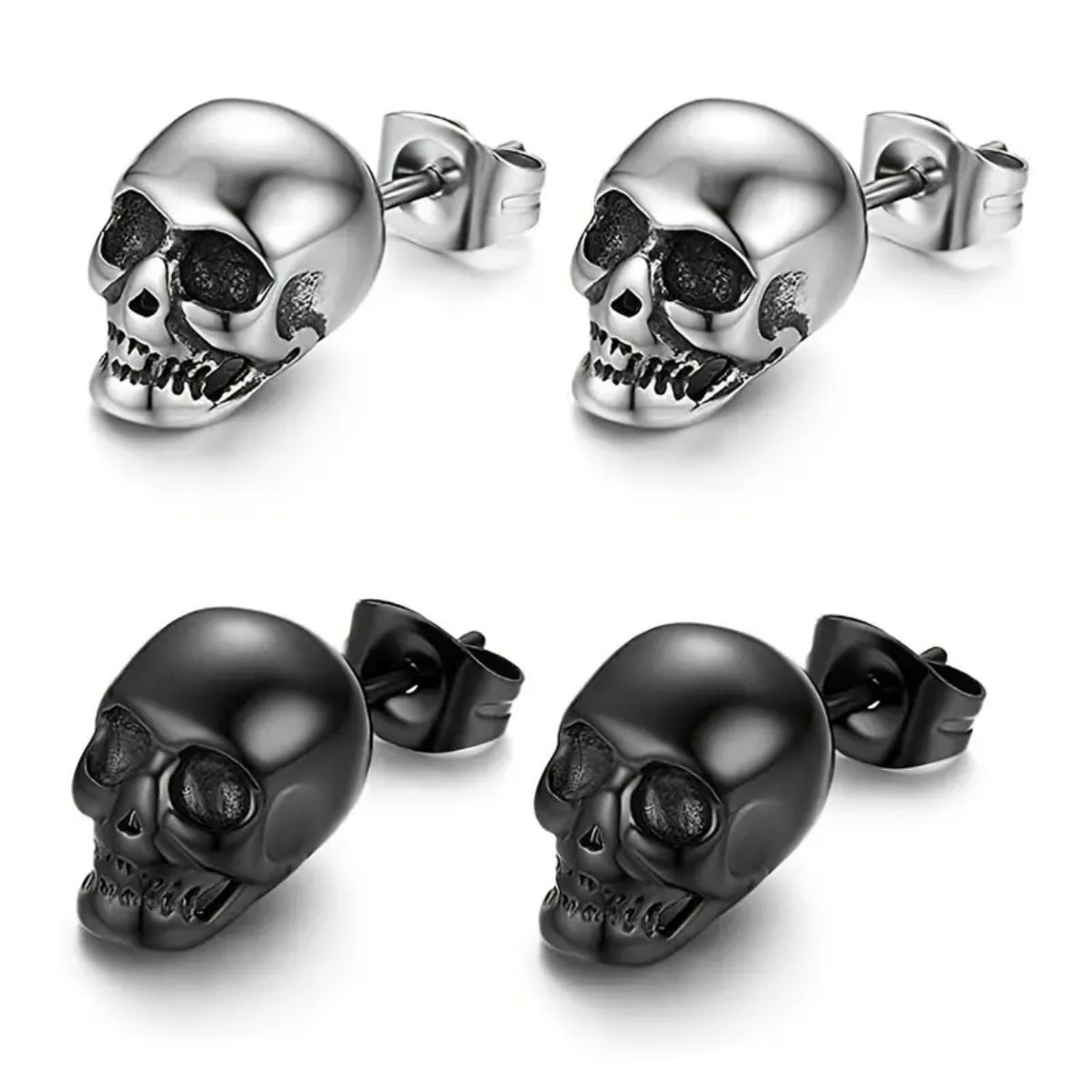 Boucles d'oreilles vintage personnalisées en forme de crâne d'Halloween