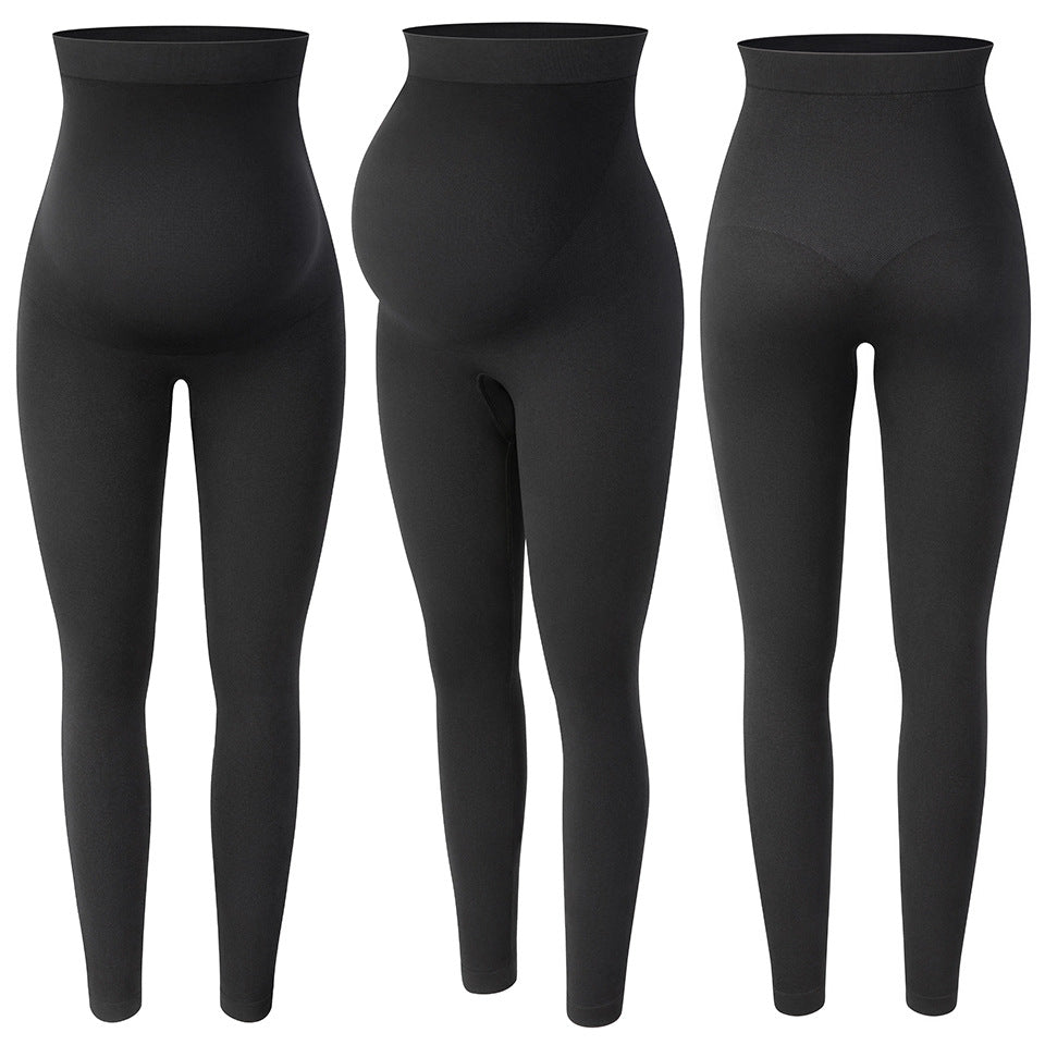 Leggings de yoga elásticos de color sólido informales para mujeres embarazadas