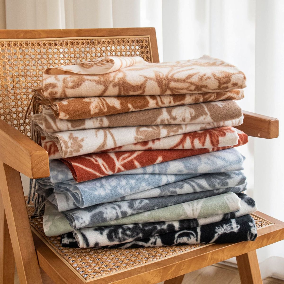 Women Fashion Casual Printed Warm Thickened Imitation Cashmere Scarf