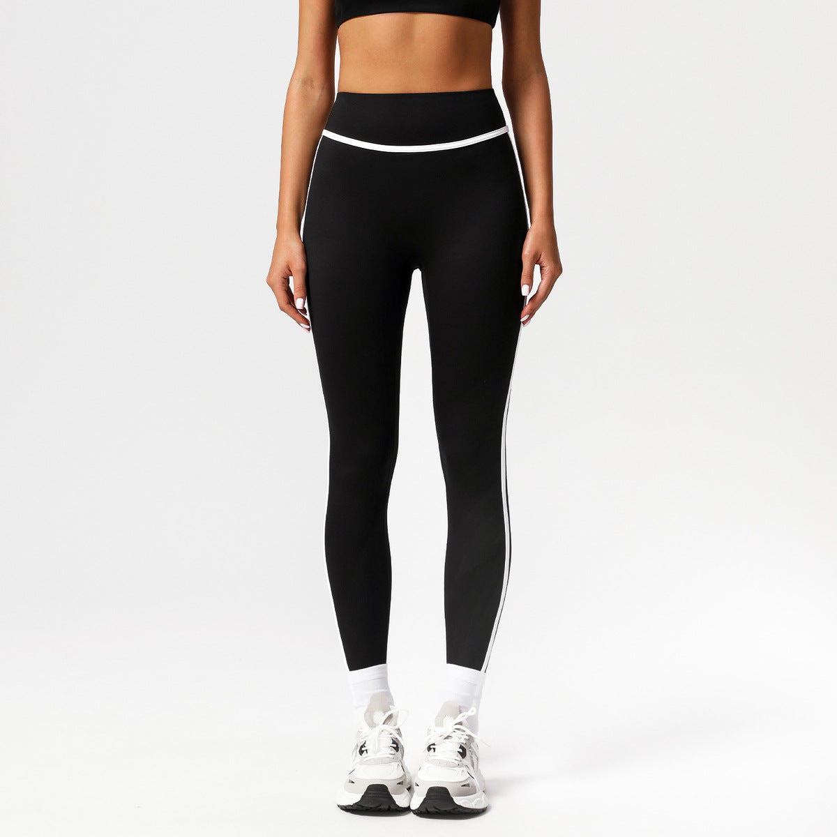 Leggings de sport de yoga à coutures contrastées pour femmes