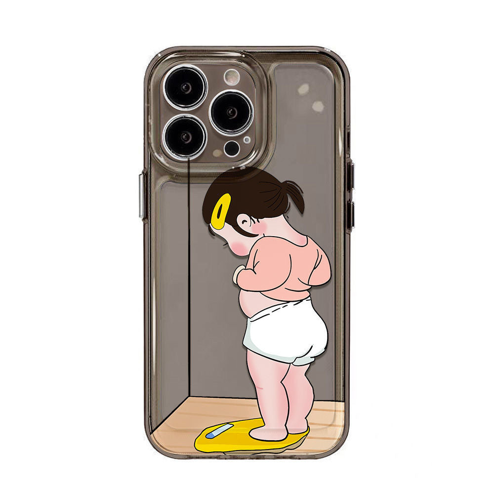 Funda transparente con estampado todo incluido para teléfono de chica de moda