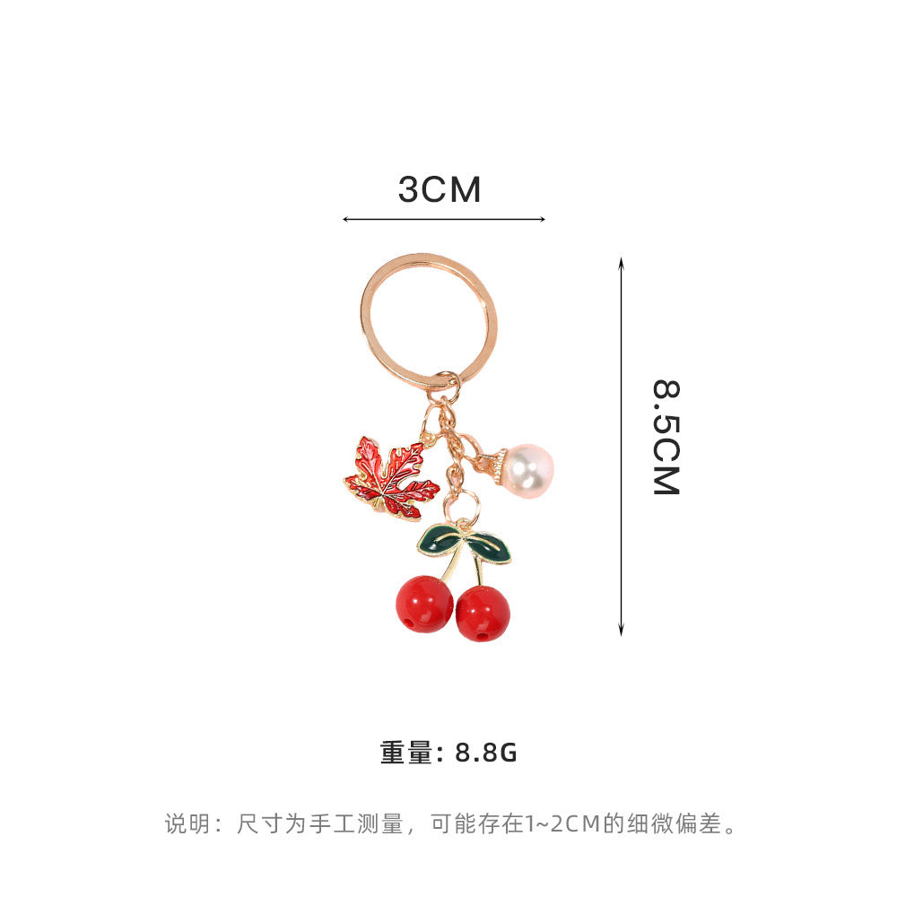 Fashion Red Cherry Fruit Key Chain