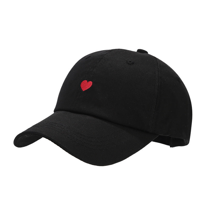 Sombrero protector solar bordado con amor, informal, de algodón, para mujer