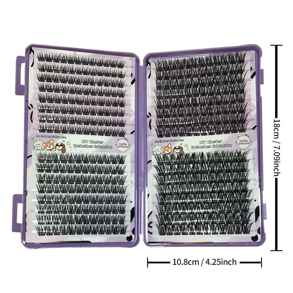 Faux cils mixtes à 32 rangées, en fibres chimiques