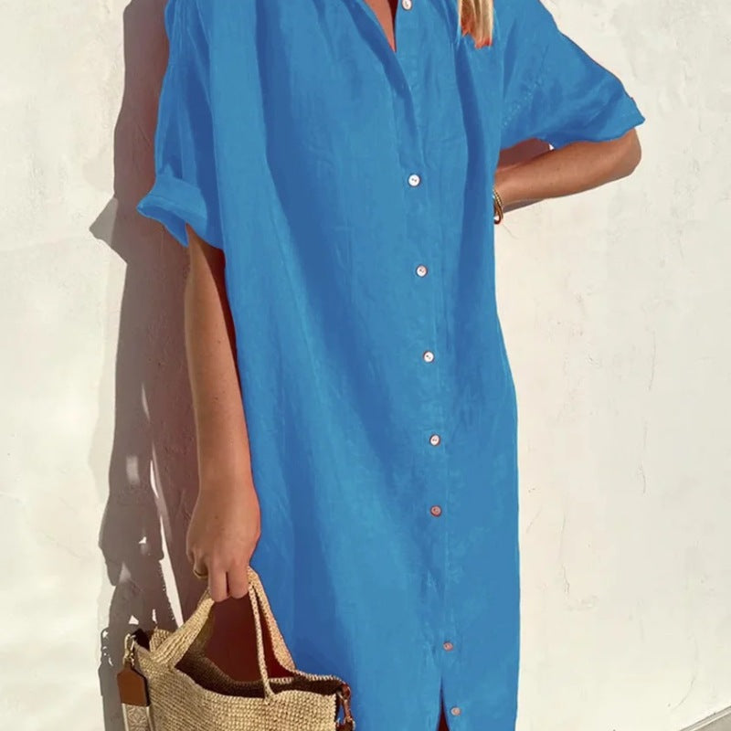 Women Elegant Casual Loose Short-Sleeved Maxi Dress