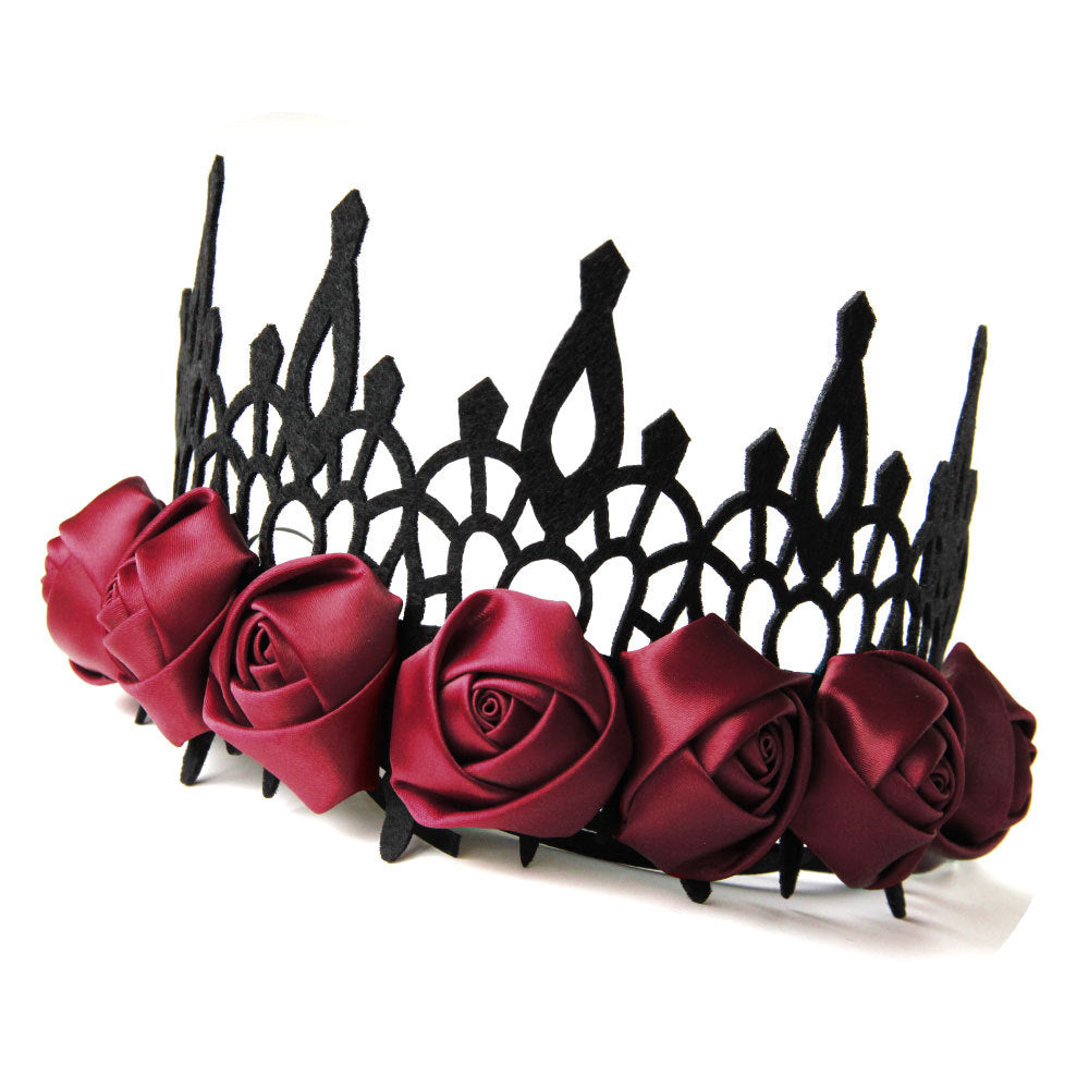 Gothic Baroque Halloween Rose Hair Crown Headwear