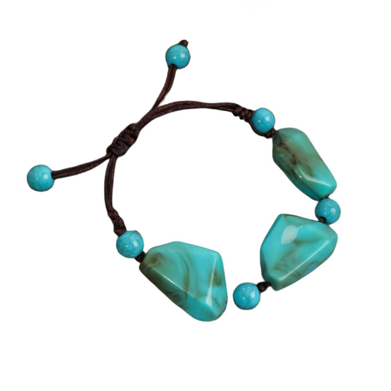 Pulsera bohemia de cuentas turquesas hecha a mano
