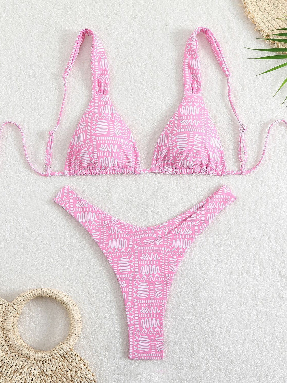 Maillot de bain bikini sexy à lacets et imprimé floral pour femme