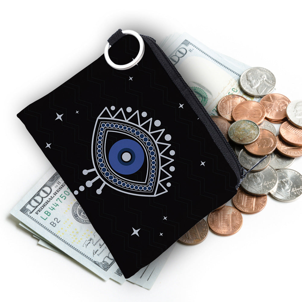 Women Fashion Evil Eye Print Mini Wallet