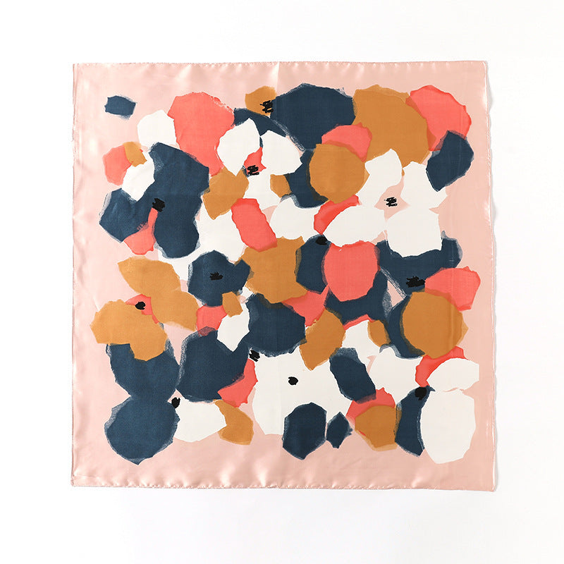Bufanda de seda cuadrada con estampado multicolor de moda de verano para mujer