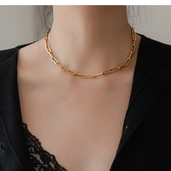 Women Fashion Simple Geometric Titanium Steel Set