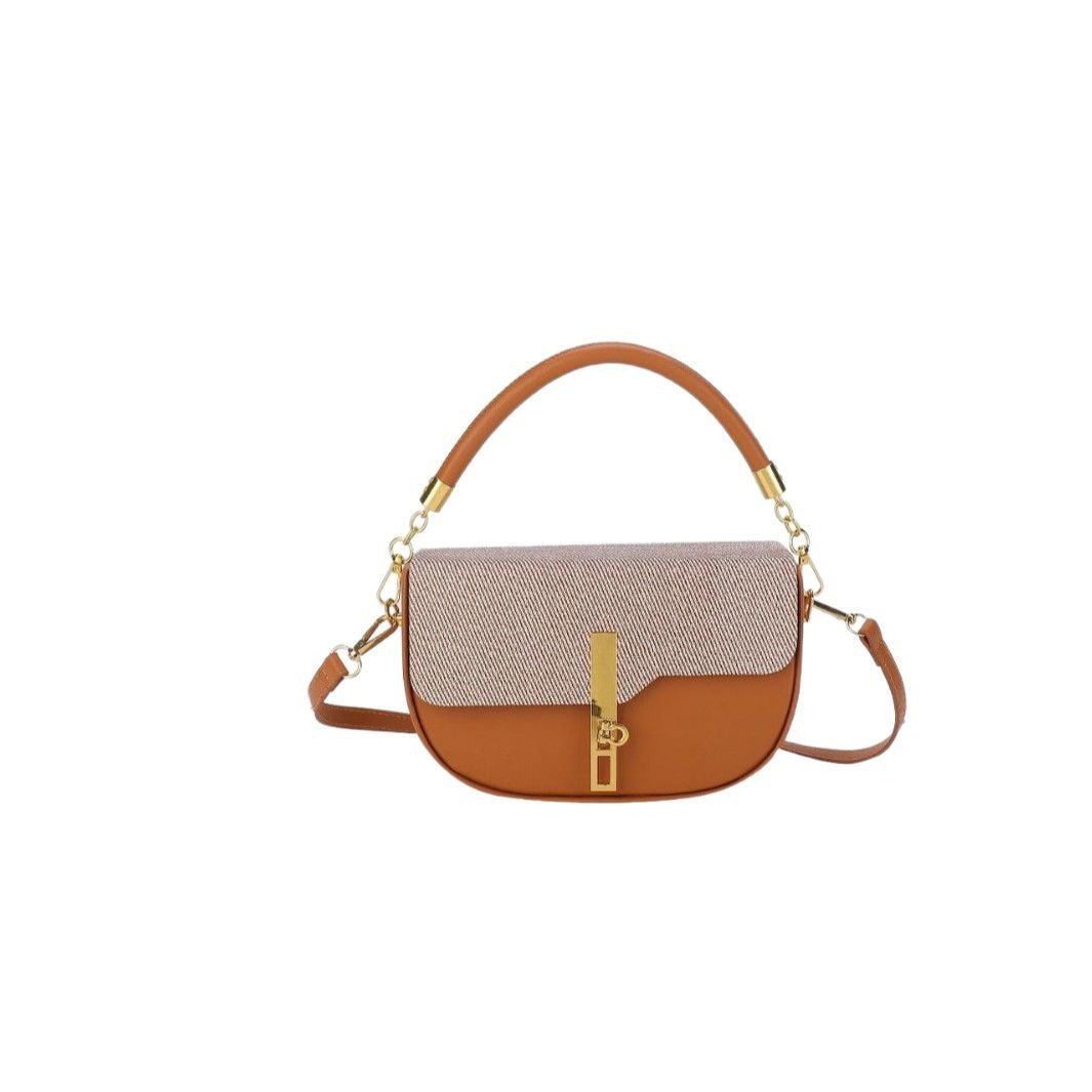 Fashion Stitching Contrast Shoulder Bag