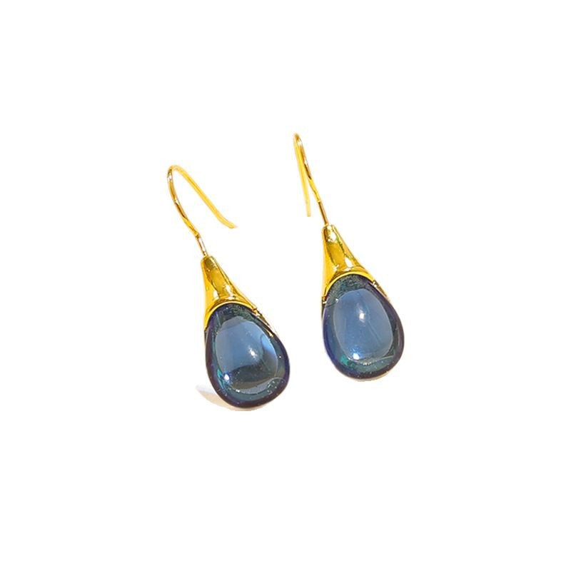 Women Fashion Drop-Shaped Cat Eye Earrings in Solid Colors