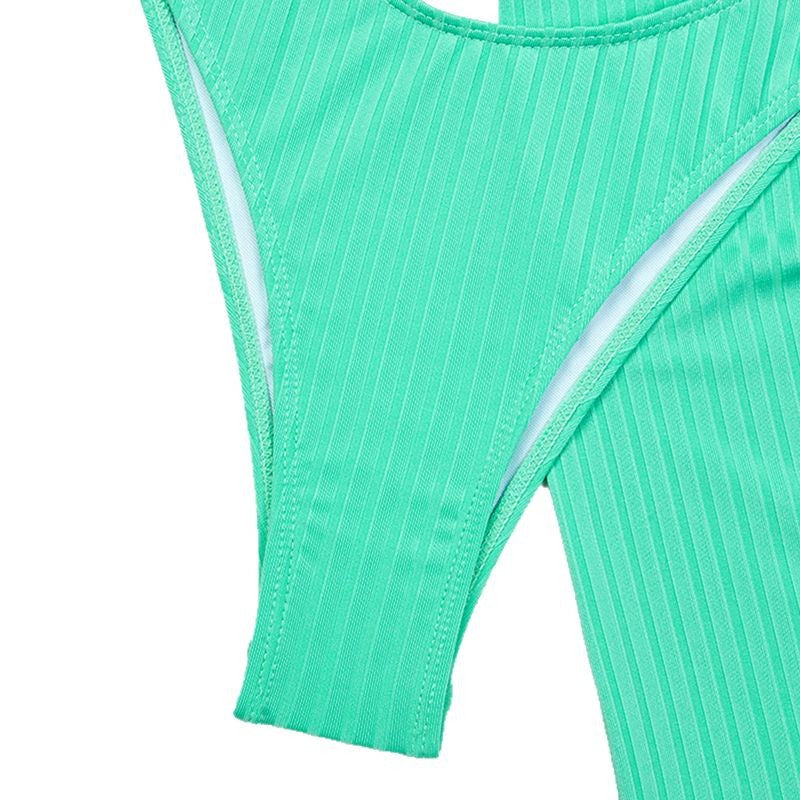 Traje de baño bikini ajustado sexy de tres piezas para mujer