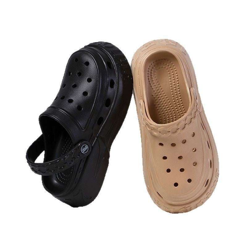 Zapatos casuales de moda para mujer con suela gruesa y agujeros