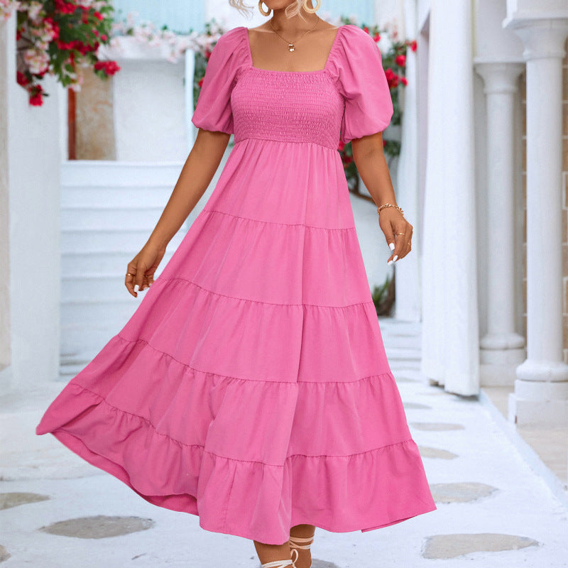 Robe longue à volants et épaules dénudées pour femme, style bohème, décontractée, idéale pour les vacances d'été