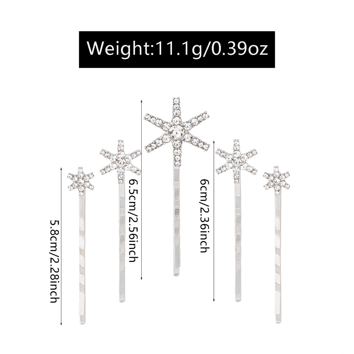Pince flocon de neige en alliage strass tendance