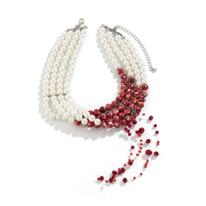 Women Fashion Exaggerated Gothic Blood Drops Necklace
