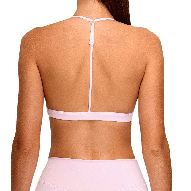 Soutien-gorge de sport licou à la mode pour femmes, couleur unie, pour le yoga