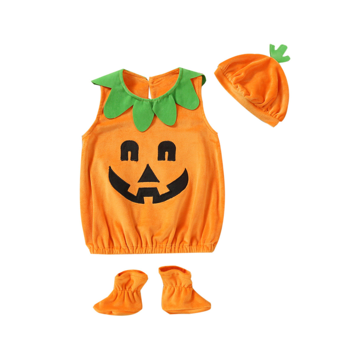 Kids Baby Boys Girls Cotton Halloween Pumpkin Romper Set