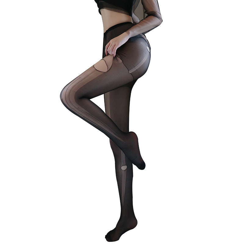 Women Sexy Solid Color Rupped Silk Stockings