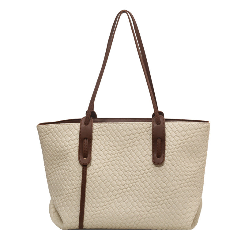 Bolso tote tejido informal de moda para mujer con gran capacidad