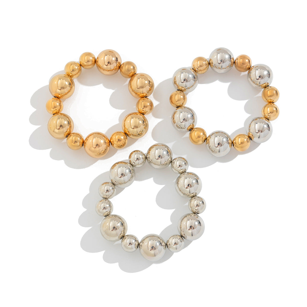Women Fashion Exaggerated Punk Beaded Bracelet Set