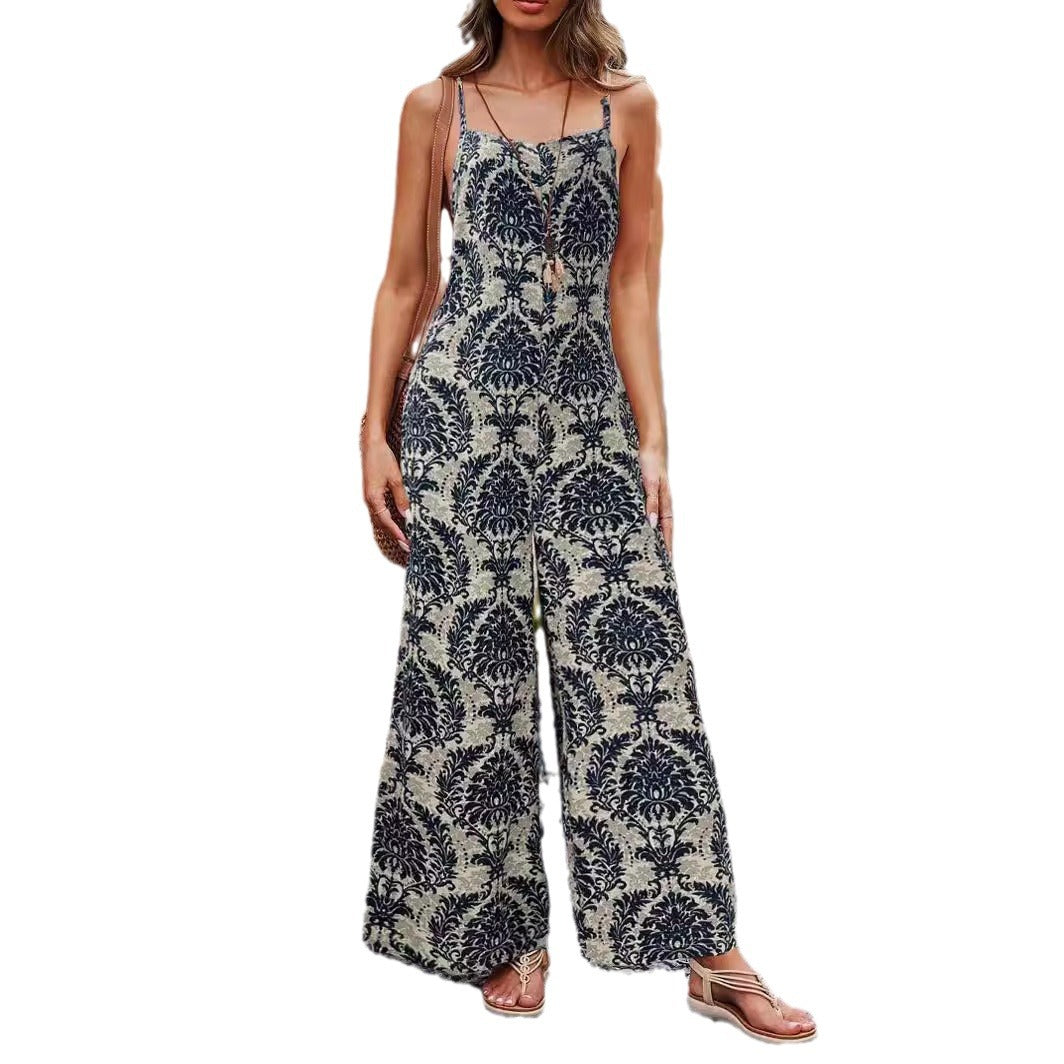Combinaison camisole décontractée à imprimé floral pour femme