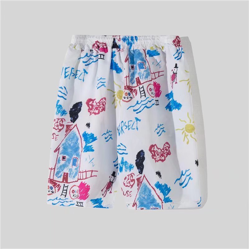 Men's Casual Vacation Tiny Flower Print Shirt Set