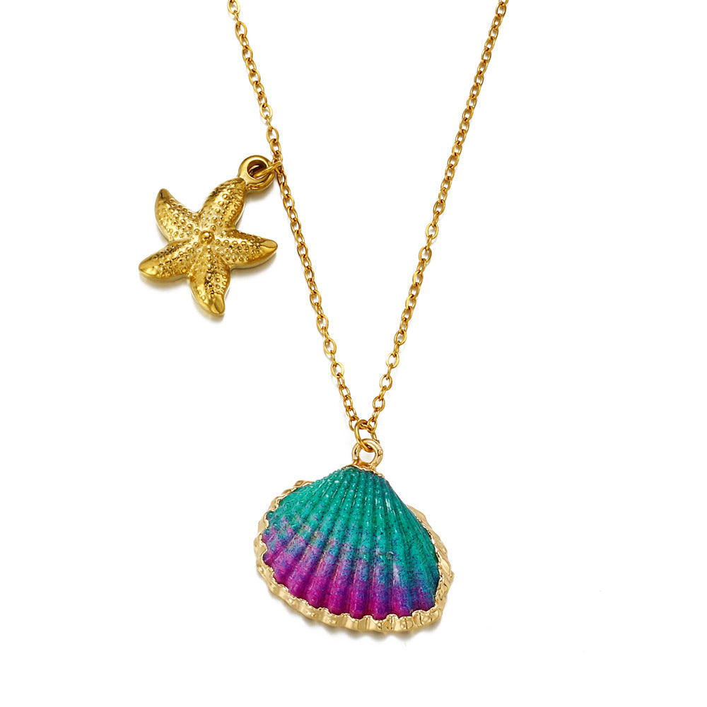 Summer Beach Vacation Shell Pendant Sea Necklace
