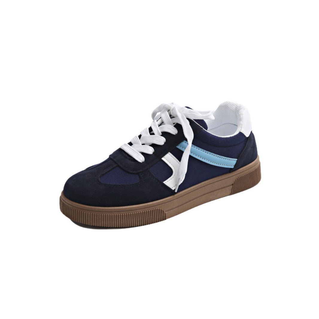 Zapatillas planas informales para mujer con suela de goma y cierre de cordones