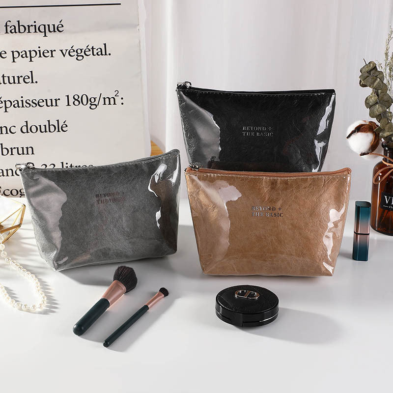 Trousse de maquillage cubique tendance - Imprimé lettres