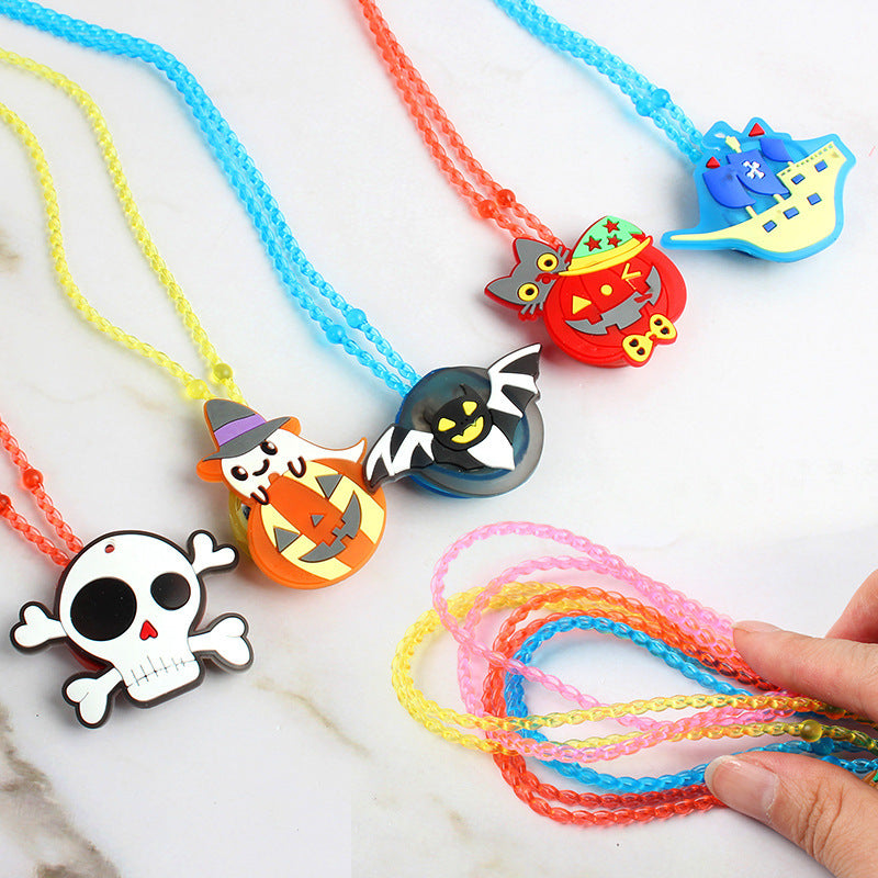 Collar luminoso de calabaza fantasma LED para niños de Halloween