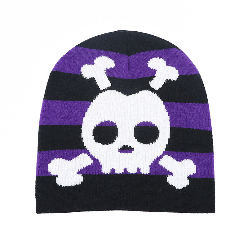 Outdoor Graffiti Diablo Series Halloween Skeleton Knitted Hat