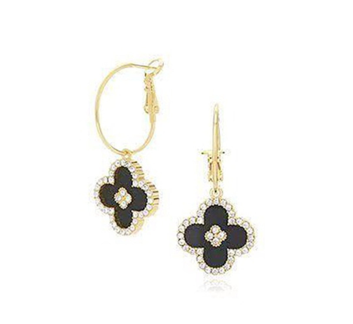 Boucles d'oreilles trèfle en zircon pour femmes