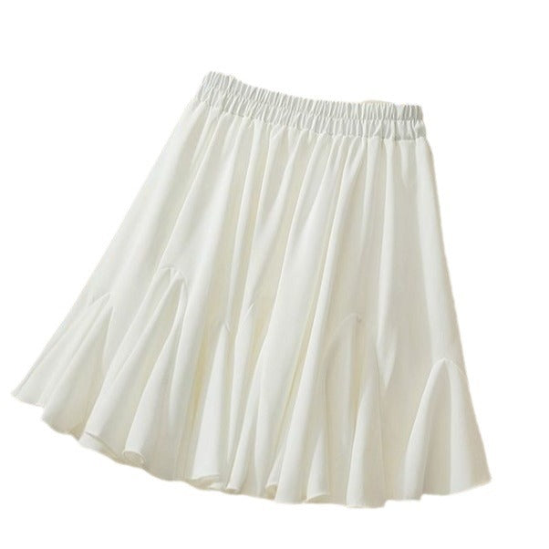 Falda con volantes de color liso a la moda de verano para mujer