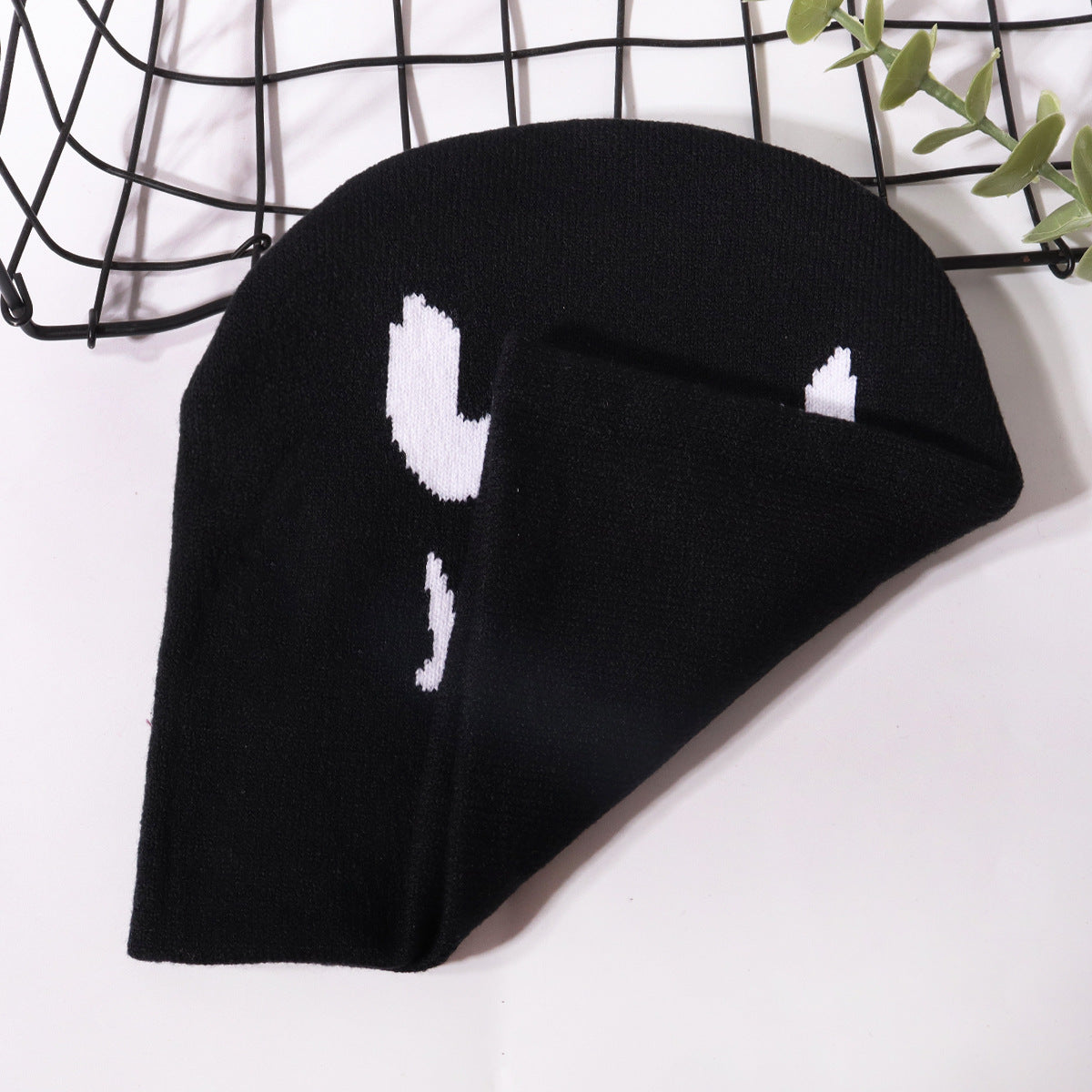 Gorro de punto cálido con estampado de diablo de Halloween