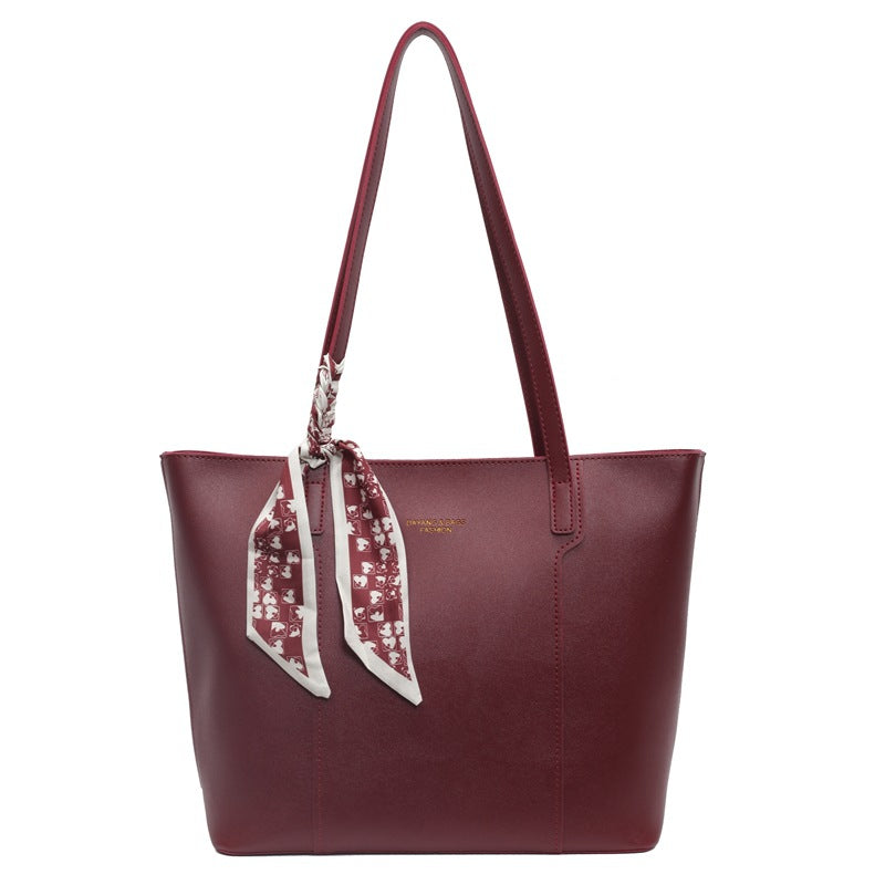 Women Casual Solid Color Large Capacity Tote Bag