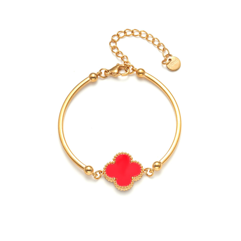 Fashion Four-Leaf Clover Bracelet Stainless Steel Jewelry