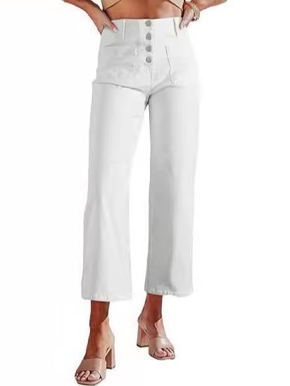 Vintage Women Crop Micro-Flared Jeans