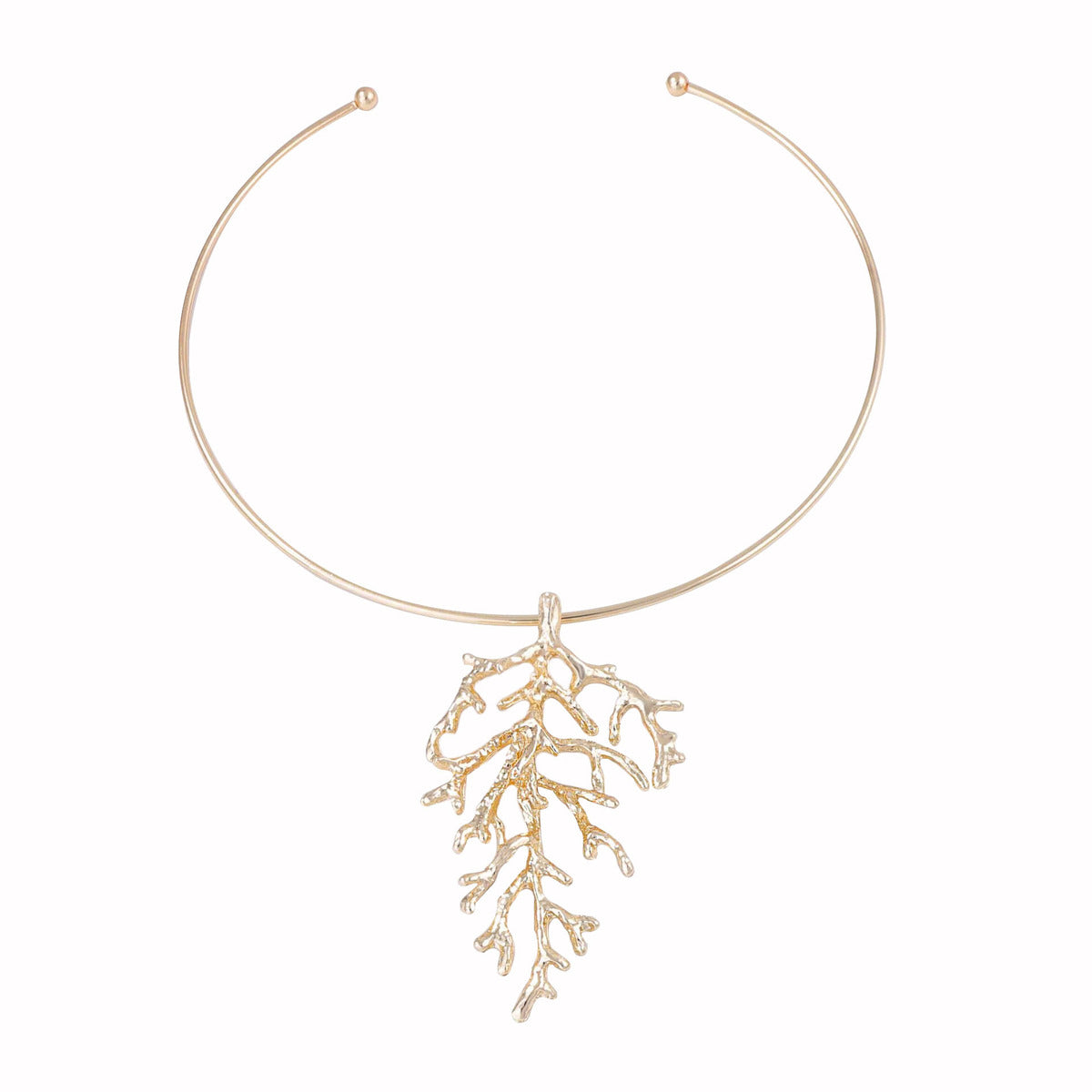 Collar con colgante de coral de aleación oceánica retro de moda para mujer