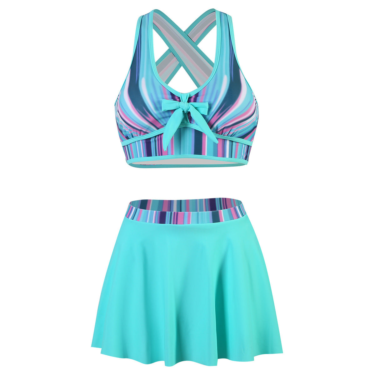 Maillot de bain sexy et décontracté à nœud papillon multicolore pour femme
