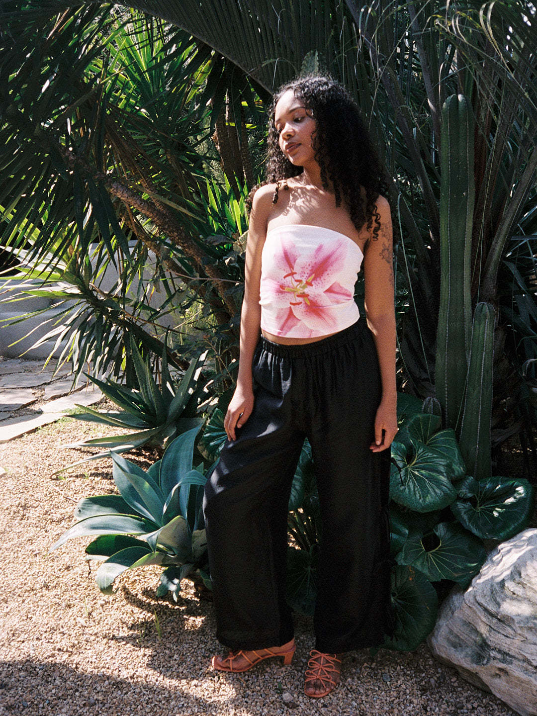 Women Summer Vacation Floral Print Tube Top