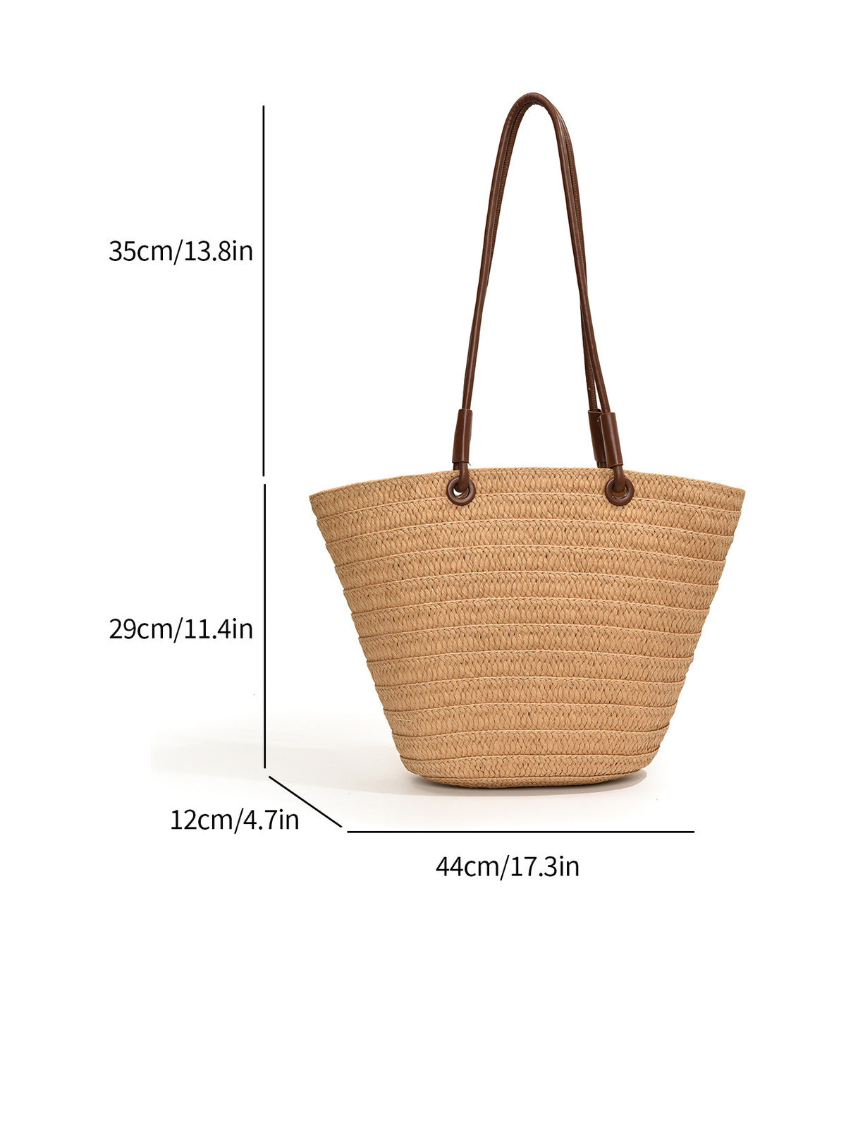 Bolso tejido de paja de gran capacidad, informal, de moda para mujer