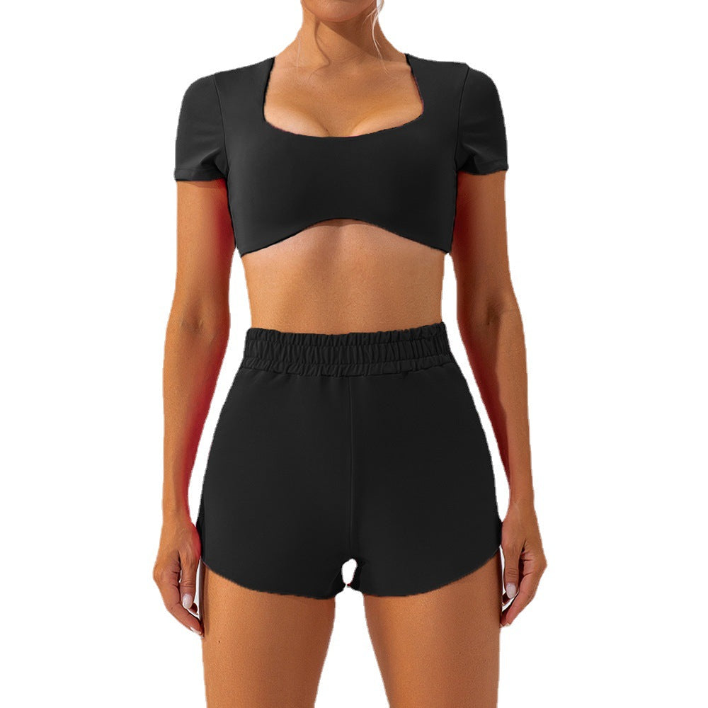 Women Fashion Sexy Solid Color Quick-Drying Yoga Set