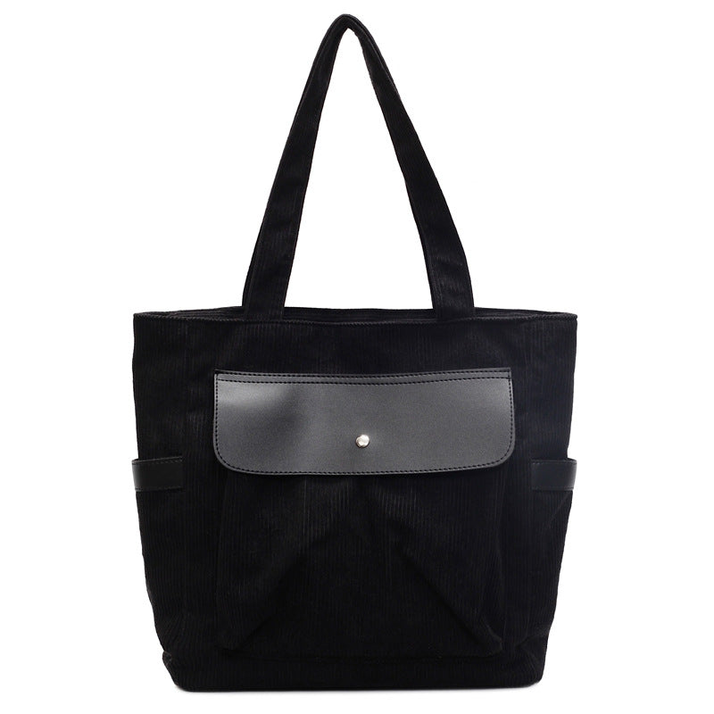 Large Capacity Retro Women Corduroy Bag