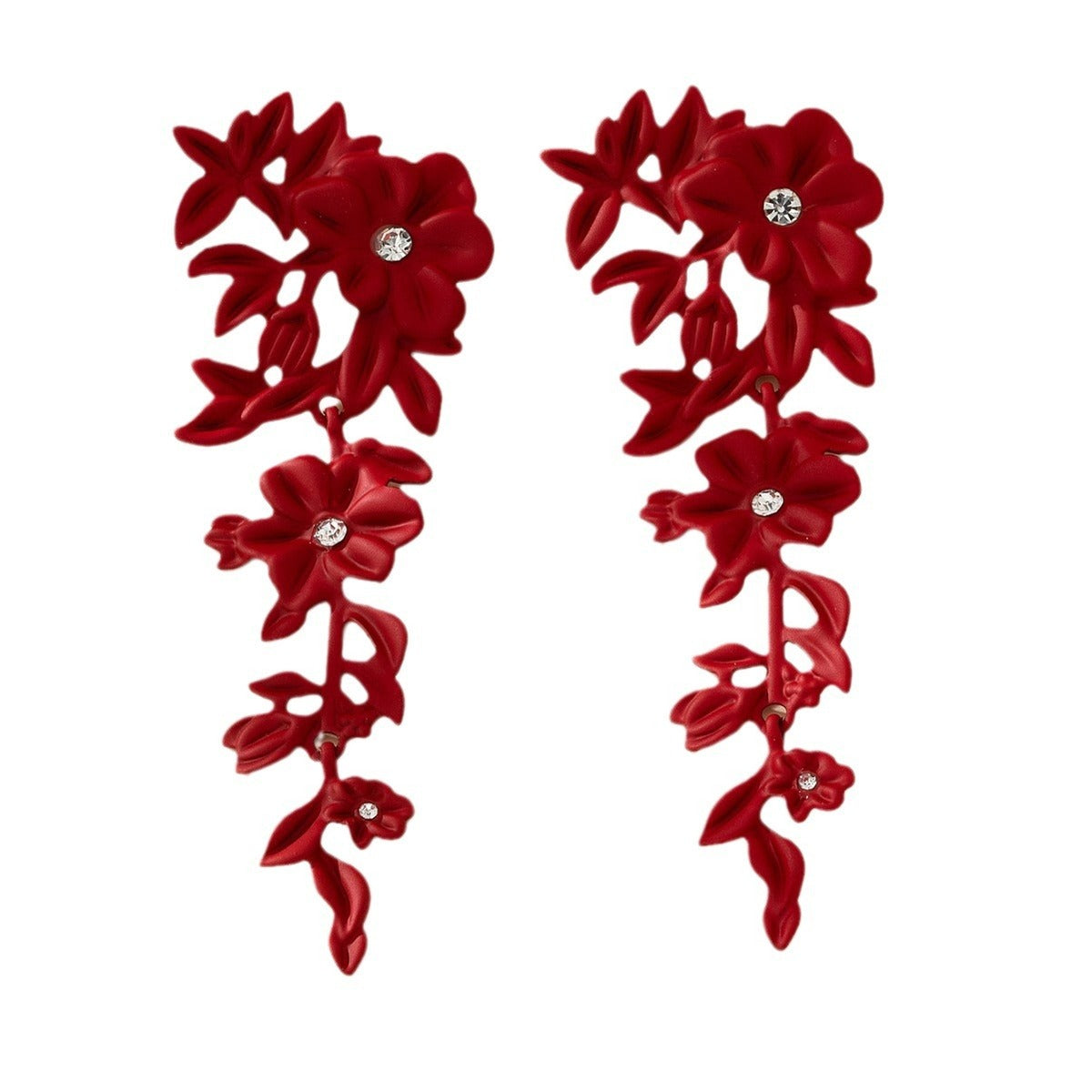 Fashion Exaggerated Floral Alloy Earrings - Natural Flower Style