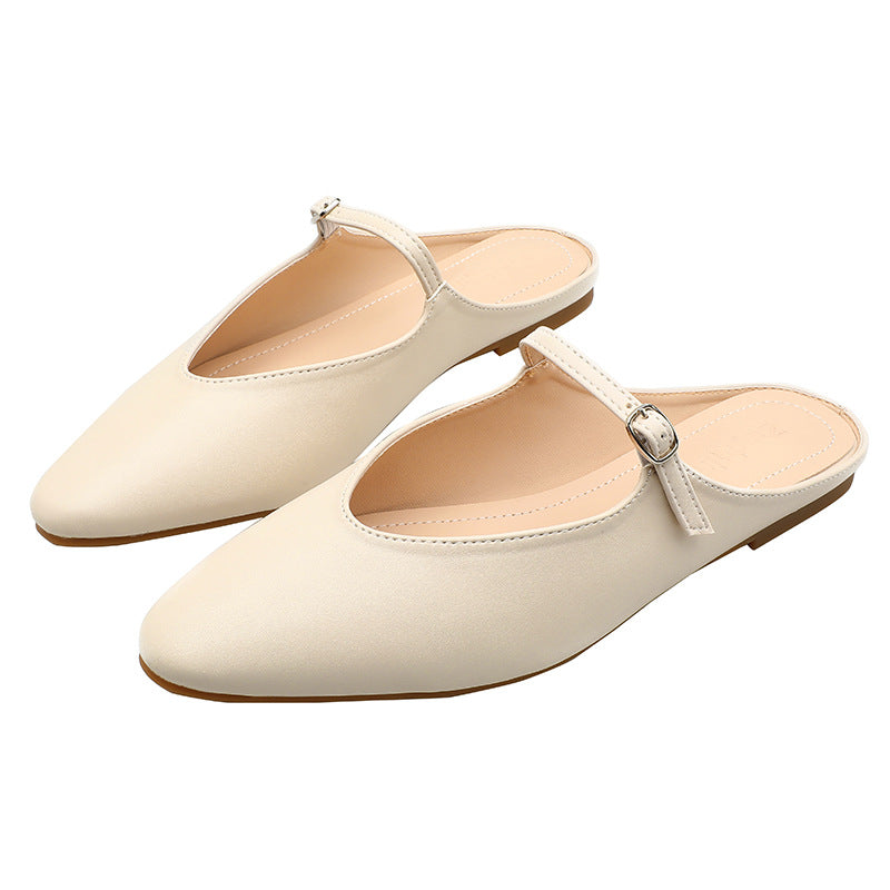 Zapatos planos de color liso de talla grande a la moda para mujer